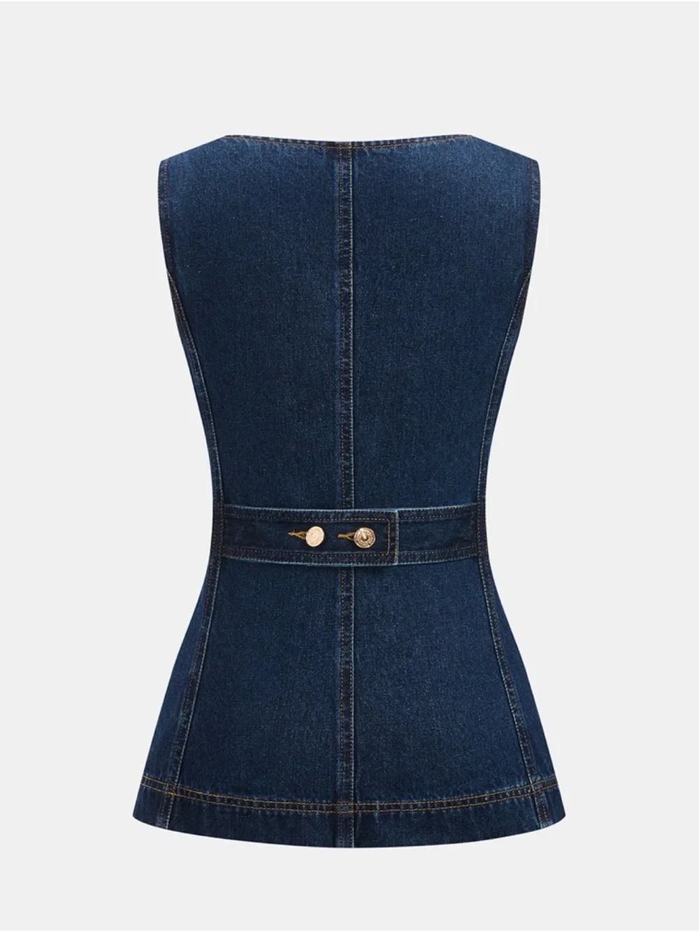 Dark Wash Denim 2 Piece Set with Button Front - Picture 3 of 6